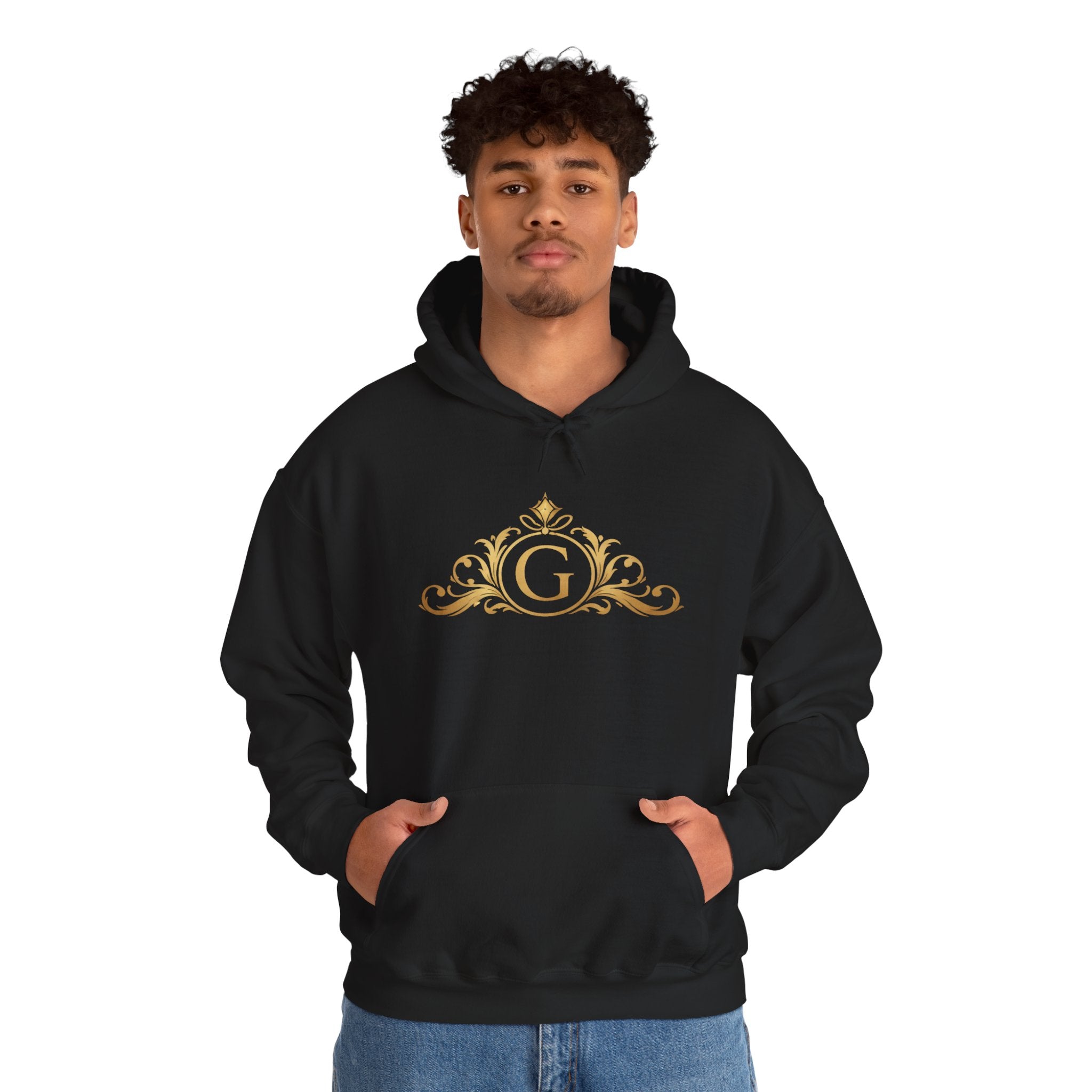 Goldy Signature Crest Hoodie – Luxury Black Unisex Pullover