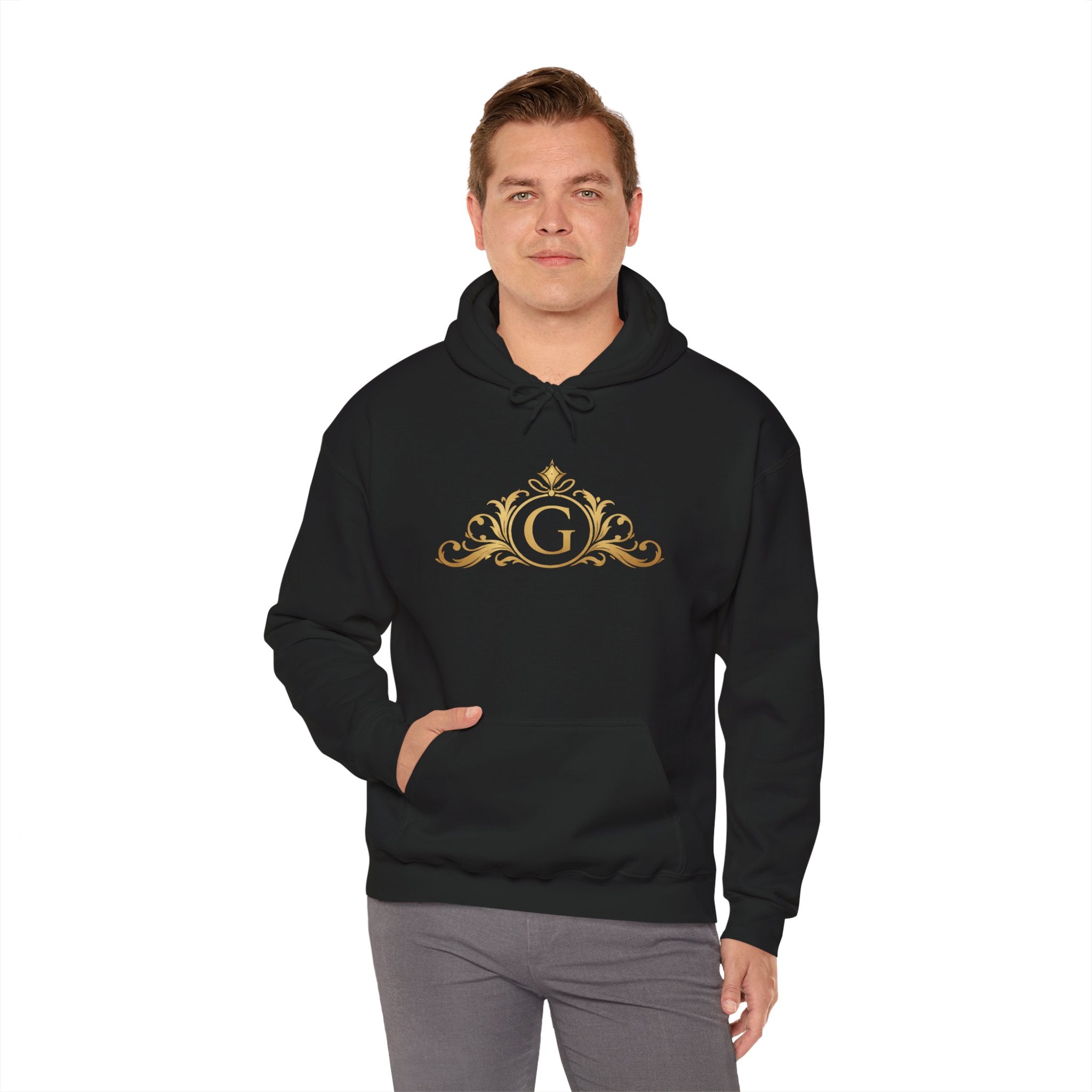 Goldy Signature Crest Hoodie – Luxury Black Unisex Pullover