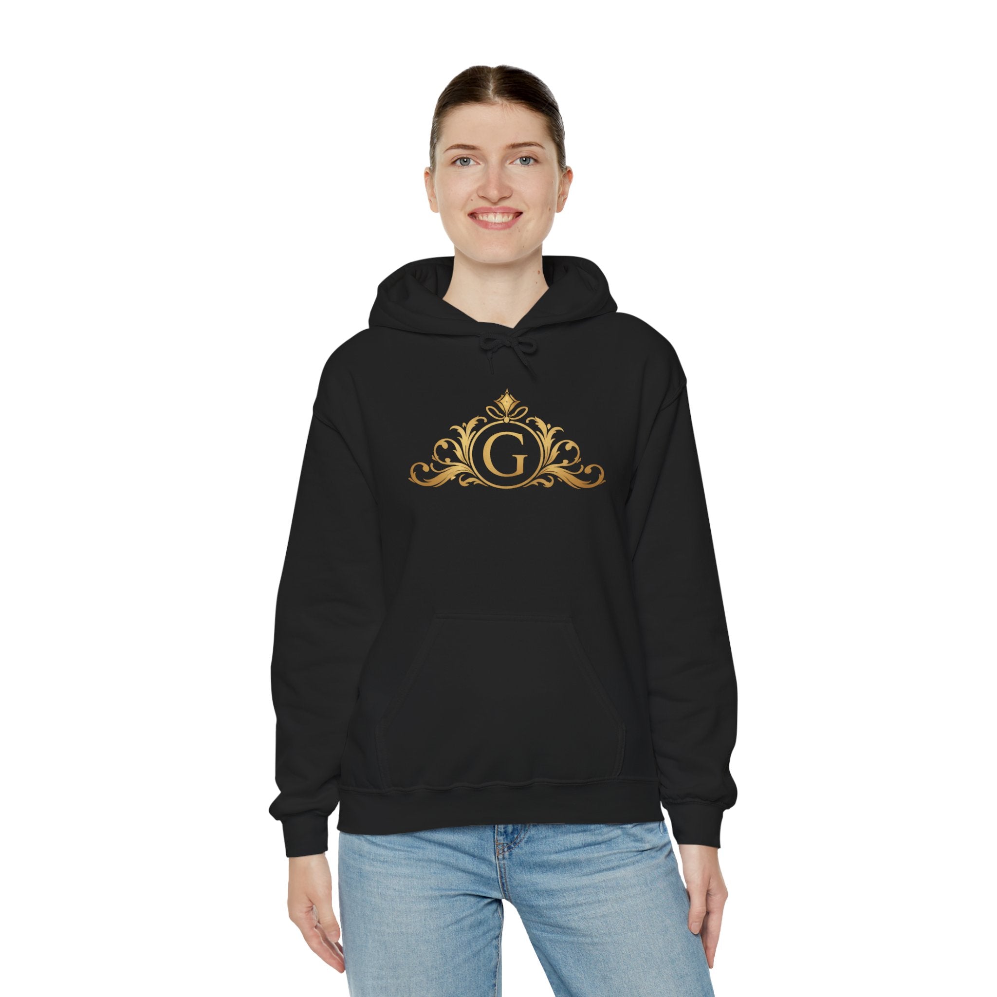 Goldy Signature Crest Hoodie – Luxury Black Unisex Pullover