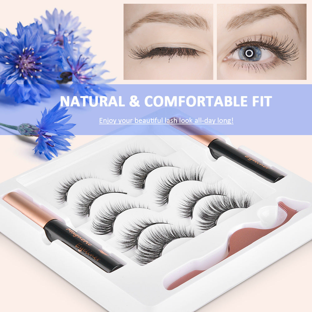 Magnetic False Eyelashes with Liquid Eyeliner Set