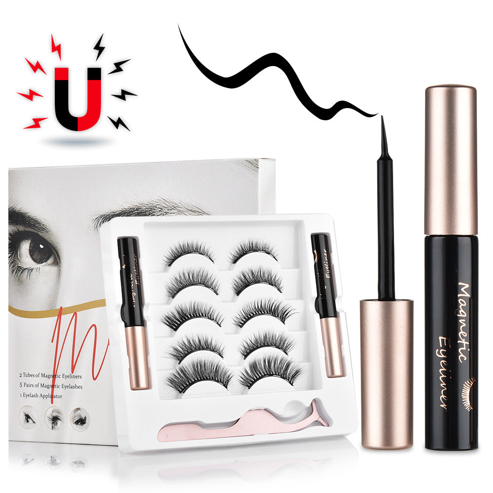 Magnetic False Eyelashes with Liquid Eyeliner Set