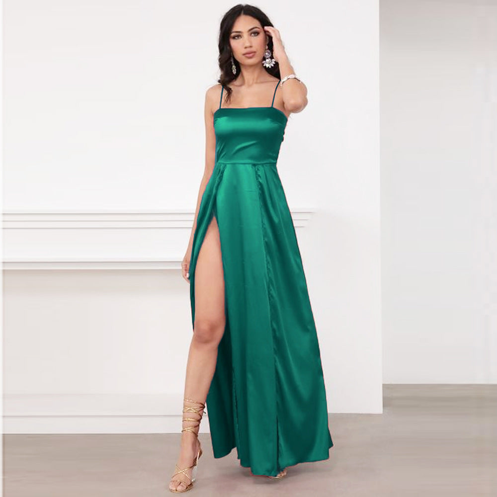 Elegant Silk Satin Wrap Dress