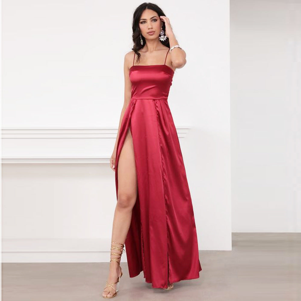 Elegant Silk Satin Wrap Dress