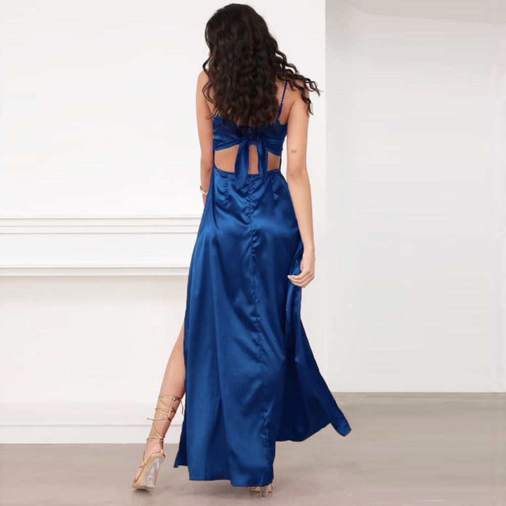 Elegant Silk Satin Wrap Dress