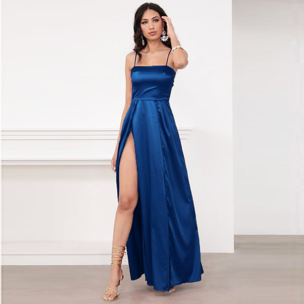 Elegant Silk Satin Wrap Dress